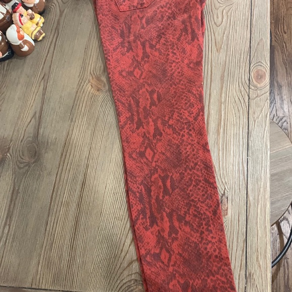Current/Elliot Red Snakeskin Printed Skinny Jeans - Picture 7 of 7